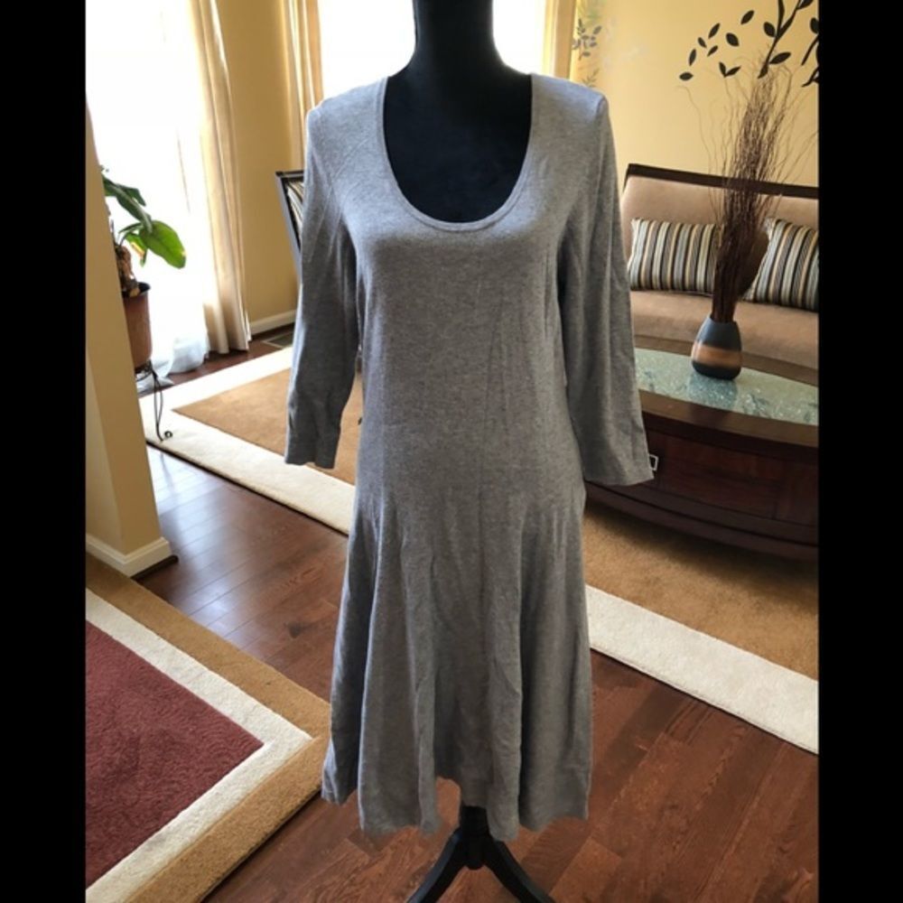 Gray midi sweater dress